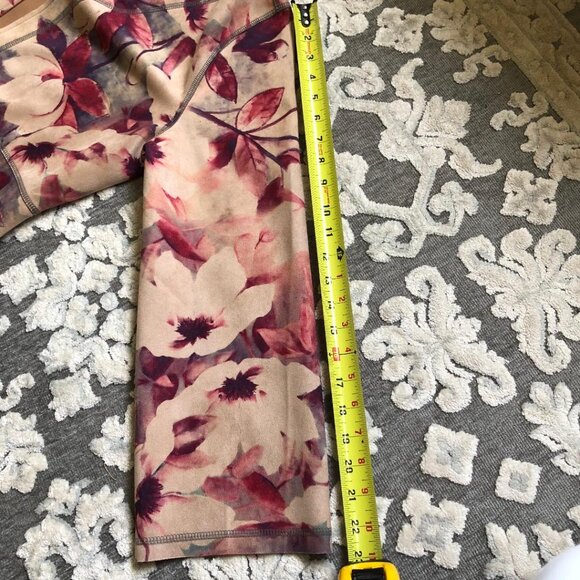 Anthropologie Solitaire, Faux Suede, Red/Mauve Floral, Kimono-style, Duster/Coat - Picture 9 of 13